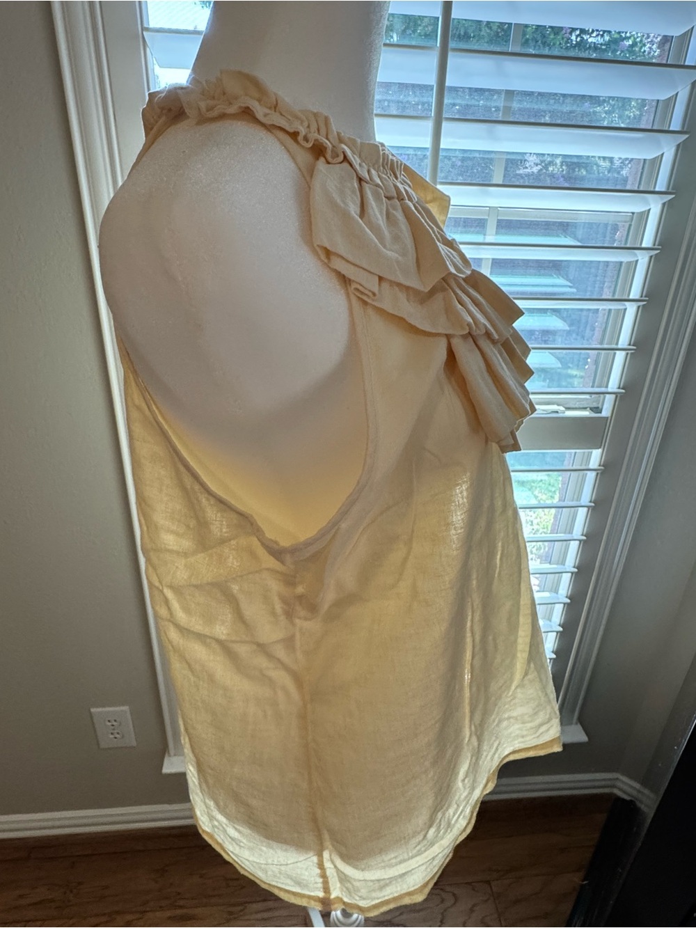 Women's Ruffled Halter Shell Top - Cream - Picture 7 of 7